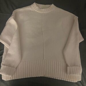 White Crewneck Knit Sweater